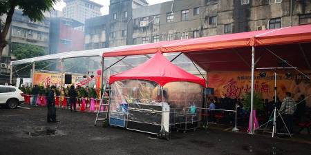 15Mx30M Red and Transparent Structure Tent for Groundbreaking Ceremony